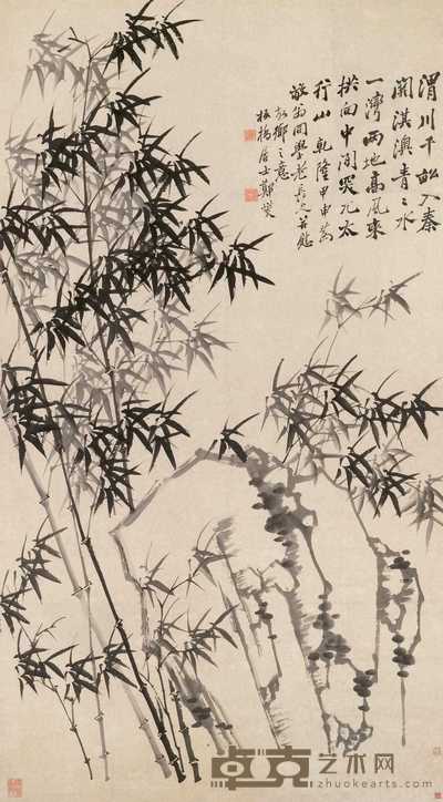 郑燮 1764年作 竹石图 立轴 190×105cm